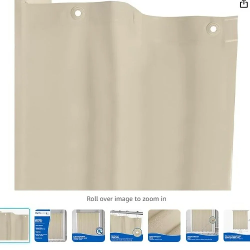 Kenny lightweight PEVA Shower Liner with weighted hem